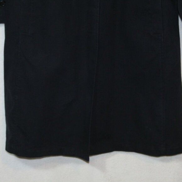 Lands End womens trench coat size L navy belted long vented back wool lined long - Picture 4 of 11